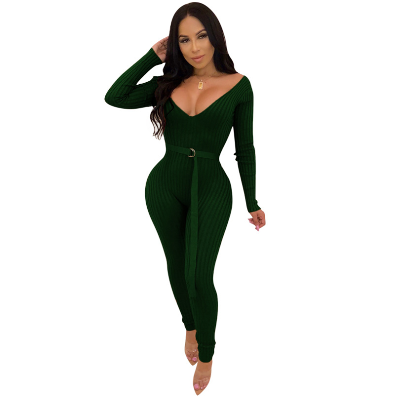 Off Shoulder Bodycon Skinny Jumpsuit