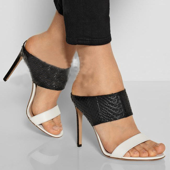 Stiletto Heel Peep-toe High Heels Slipper Sandals