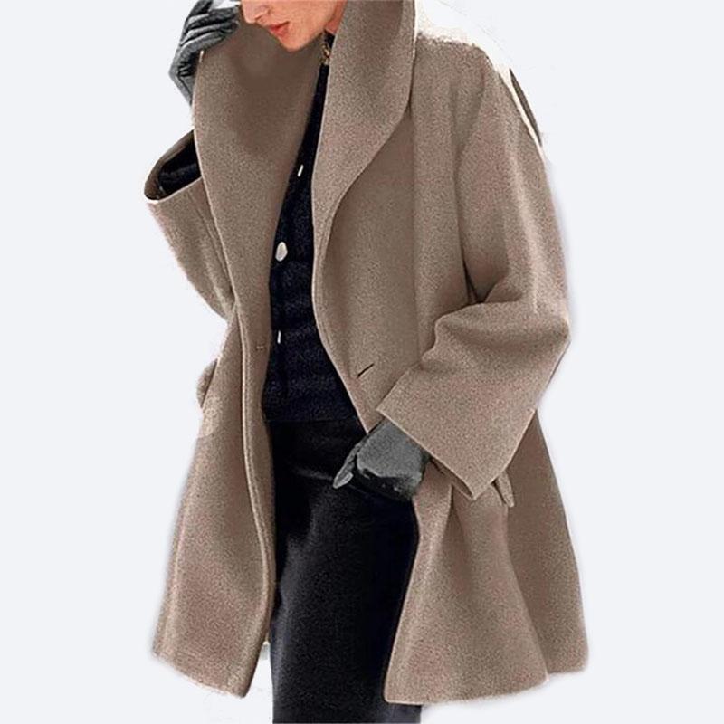 Winter Pure Color Wool Coat