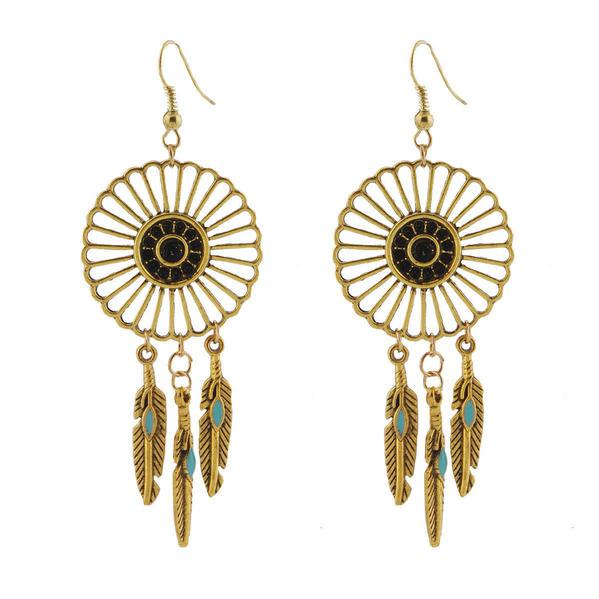 National Style Feather Tassel Earrings