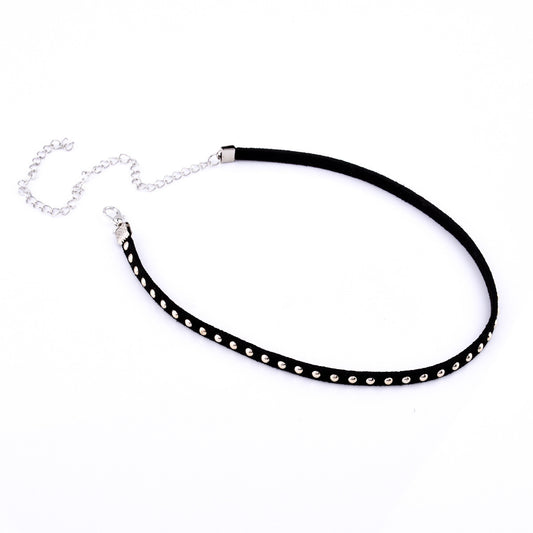 Metal Rivets Lint Short Necklace