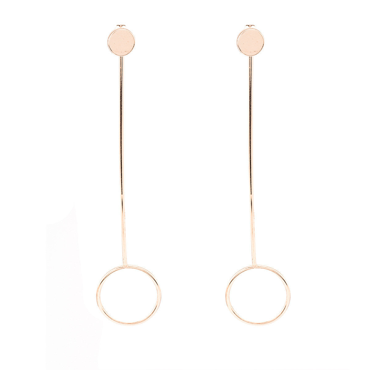 Strip Loops Copper Stud Earrings