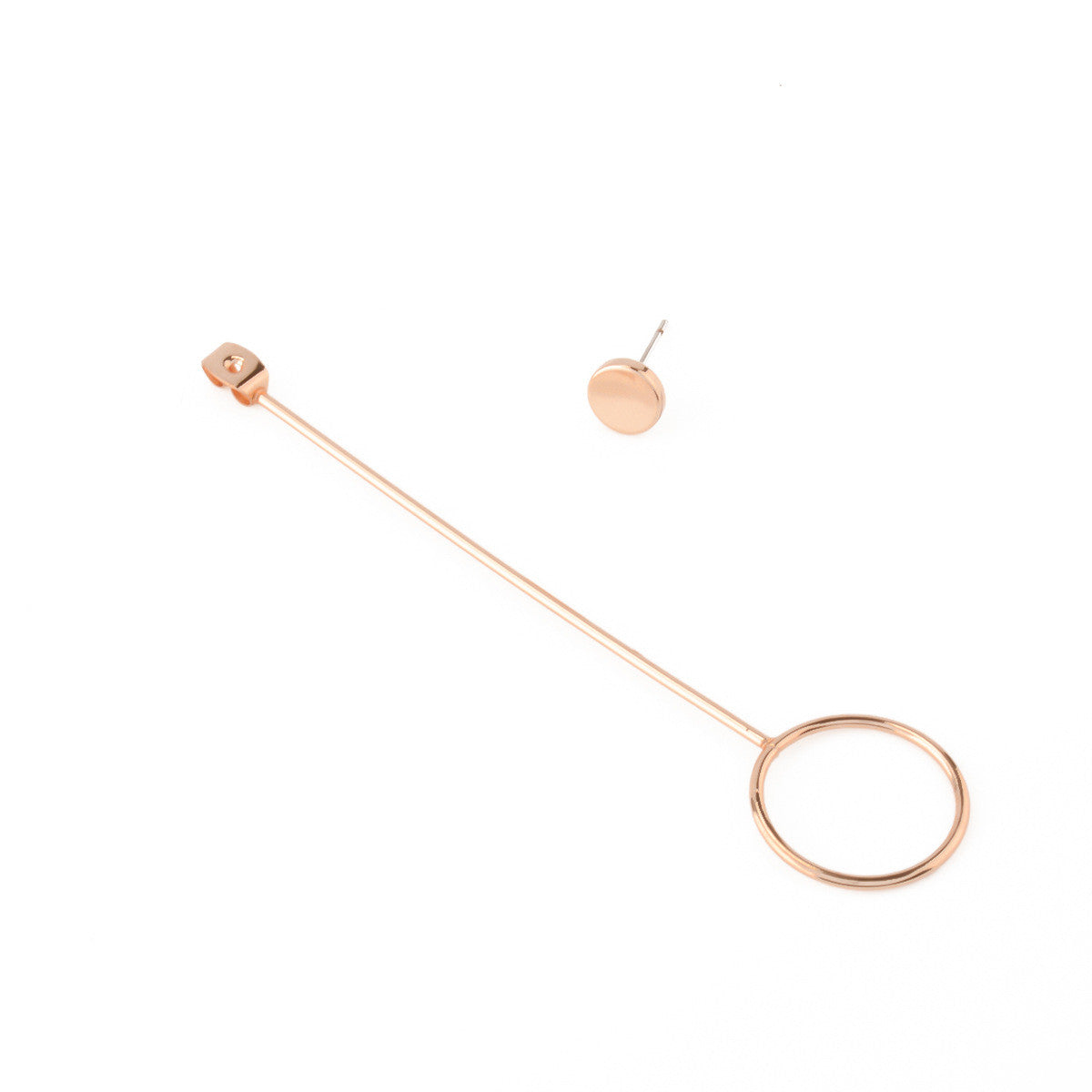 Strip Loops Copper Stud Earrings