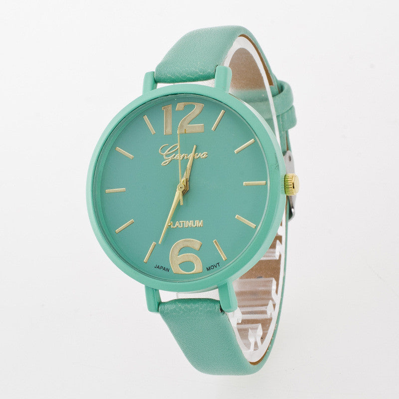 Leisure Fashion Candy Color PU Watch