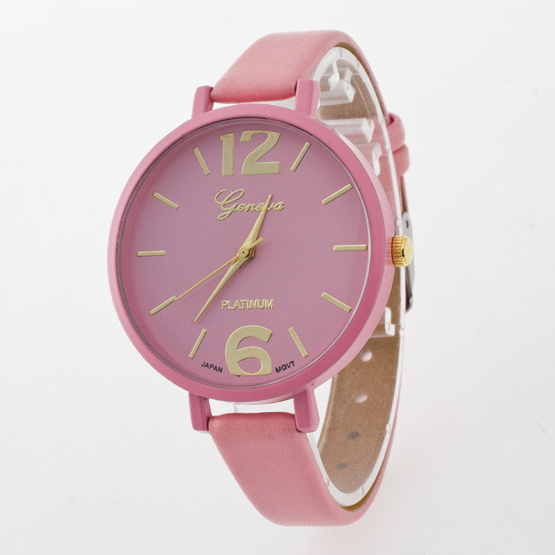 Leisure Fashion Candy Color PU Watch