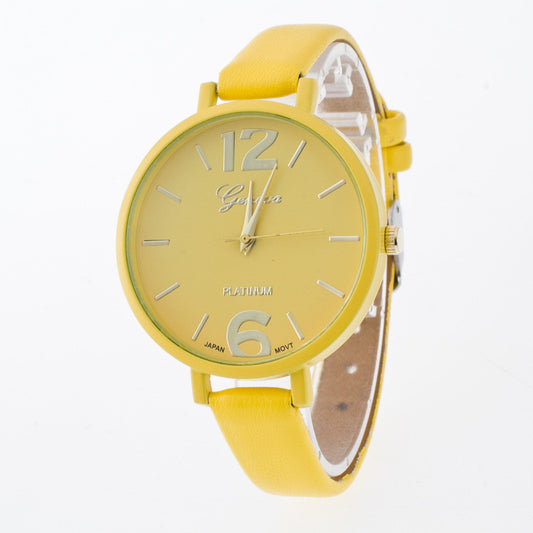 Leisure Fashion Candy Color PU Watch