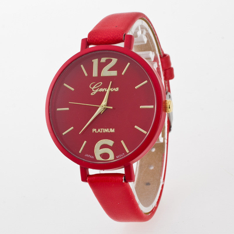 Leisure Fashion Candy Color PU Watch