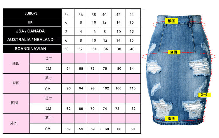 Pure Color Bodycon High Waist Slim Short Denim Skirt