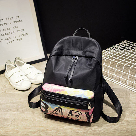 Letter Floral Print Fashion PU Backpack