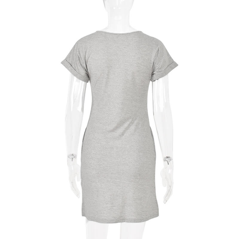 Simple Loose Cotton Short Dress