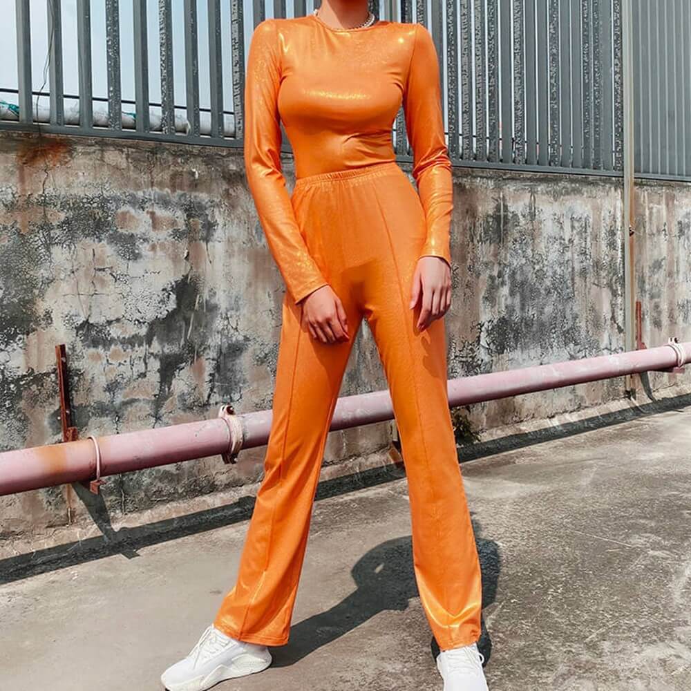 Bright T-shirts High Waist Skinny Pants Set