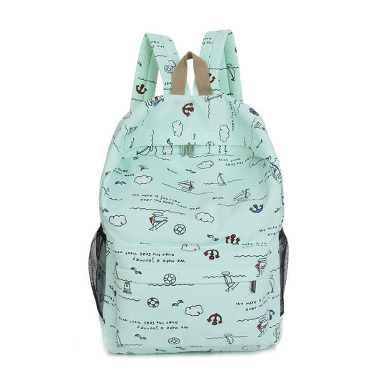 Bright Color Sailing Print Cute School Backpack Bag