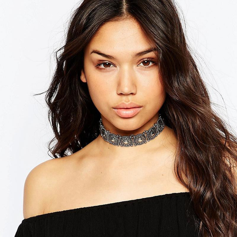 European Fashion Brand Alloy Collar Retro Necklet