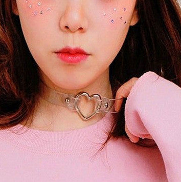 Rtro Alloy Hearts PU Collar Necklace