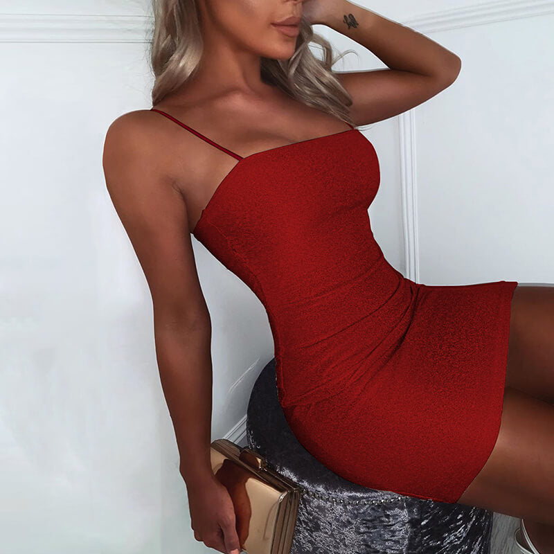 Spaghetti Strap Sparkling Bodycon Dress