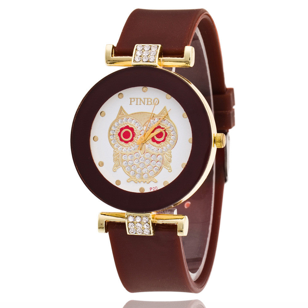 Owl Crystal Silica Quartz Watch