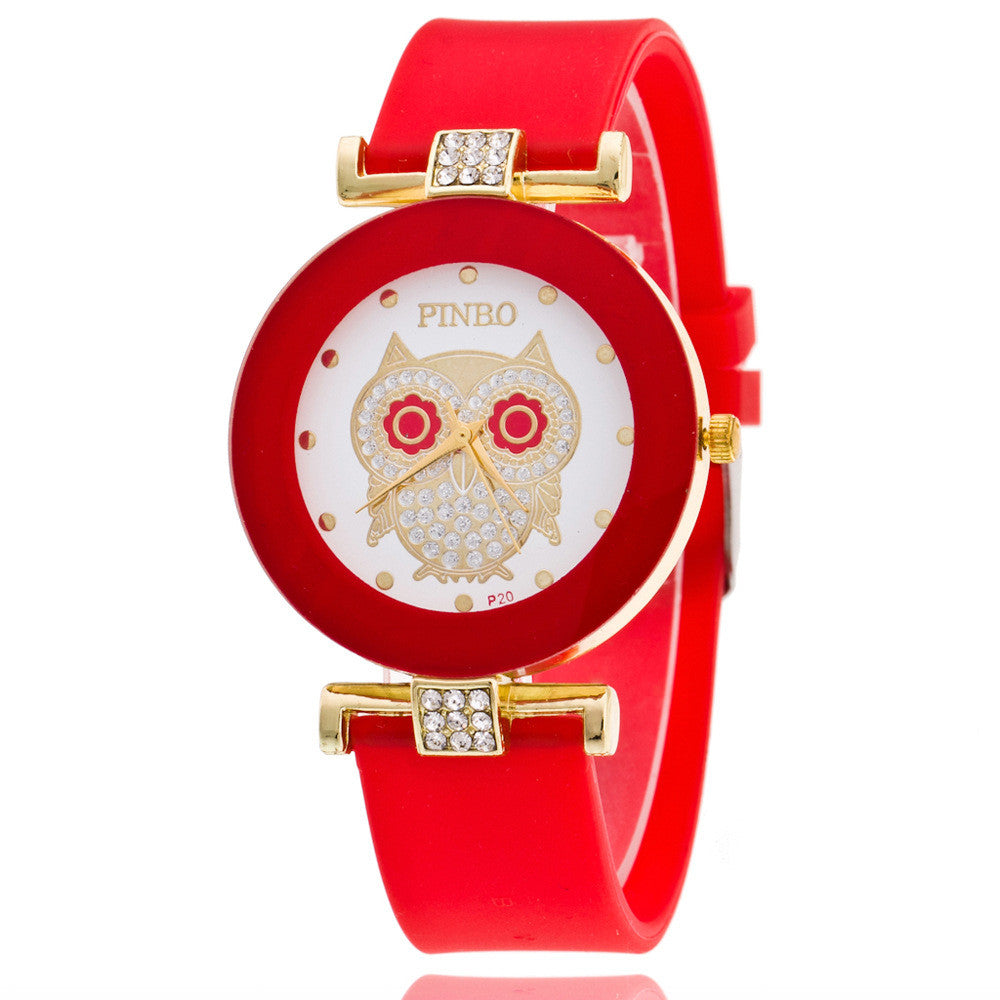 Owl Crystal Silica Quartz Watch