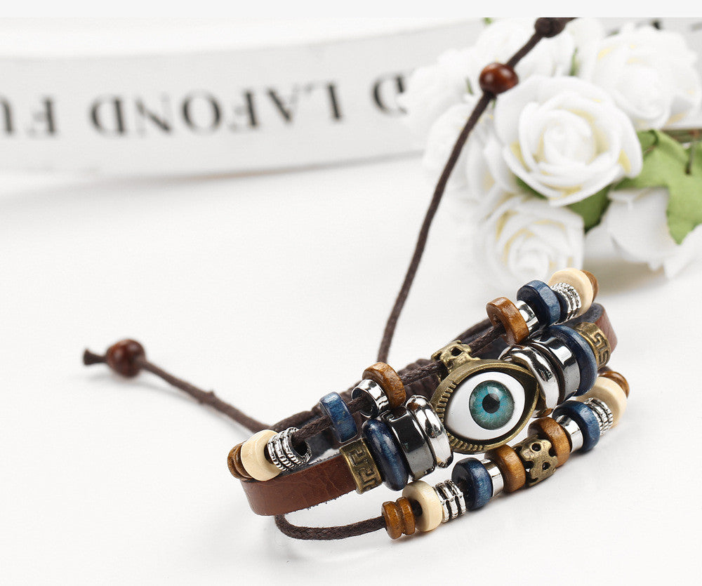 National Eyes Multilayer Beaded Bracelet