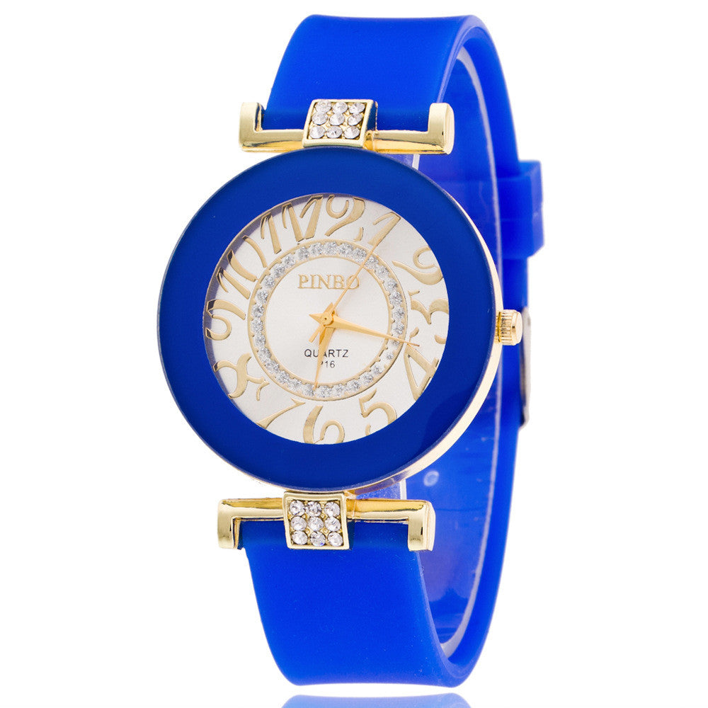 Crystal Digital Silicone Watch