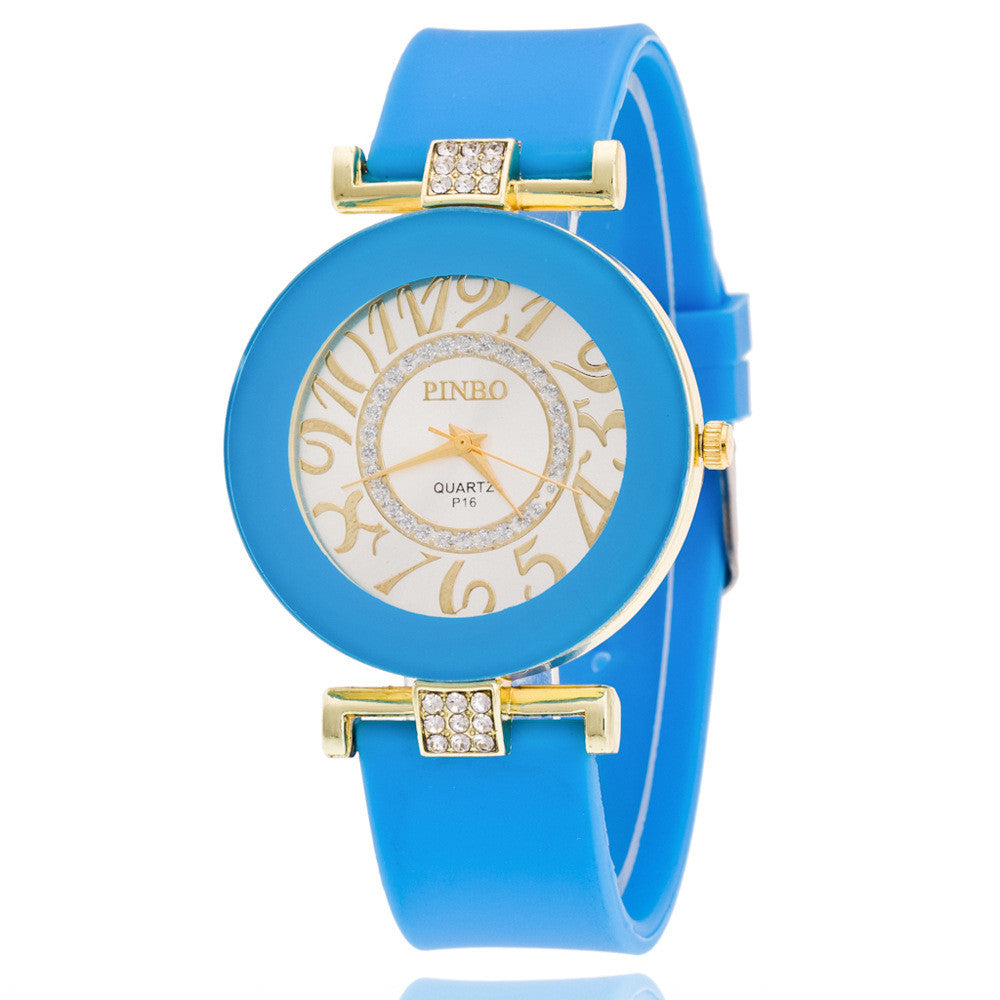 Crystal Digital Silicone Watch