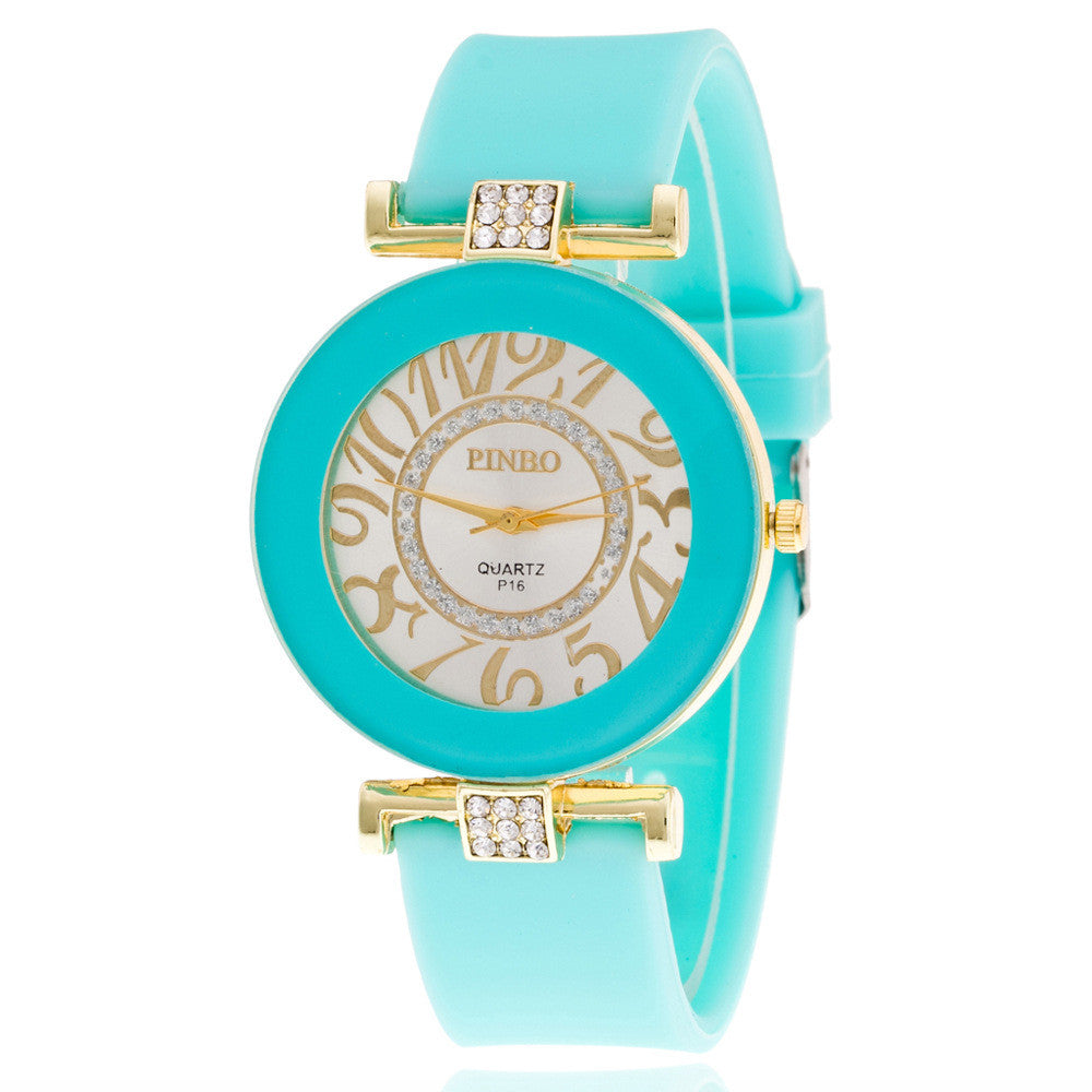 Crystal Digital Silicone Watch