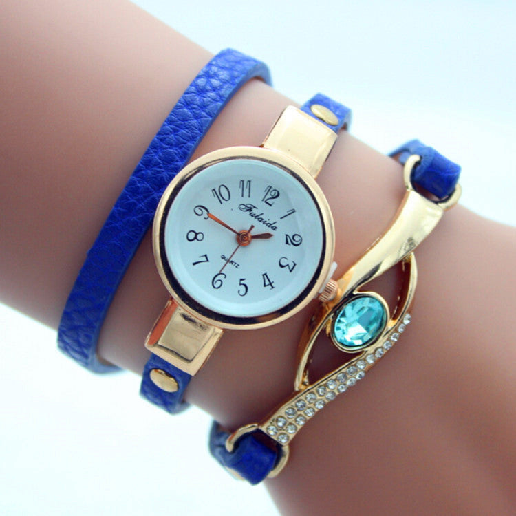 Gem Diamond-Encrusted Bracelet Watch