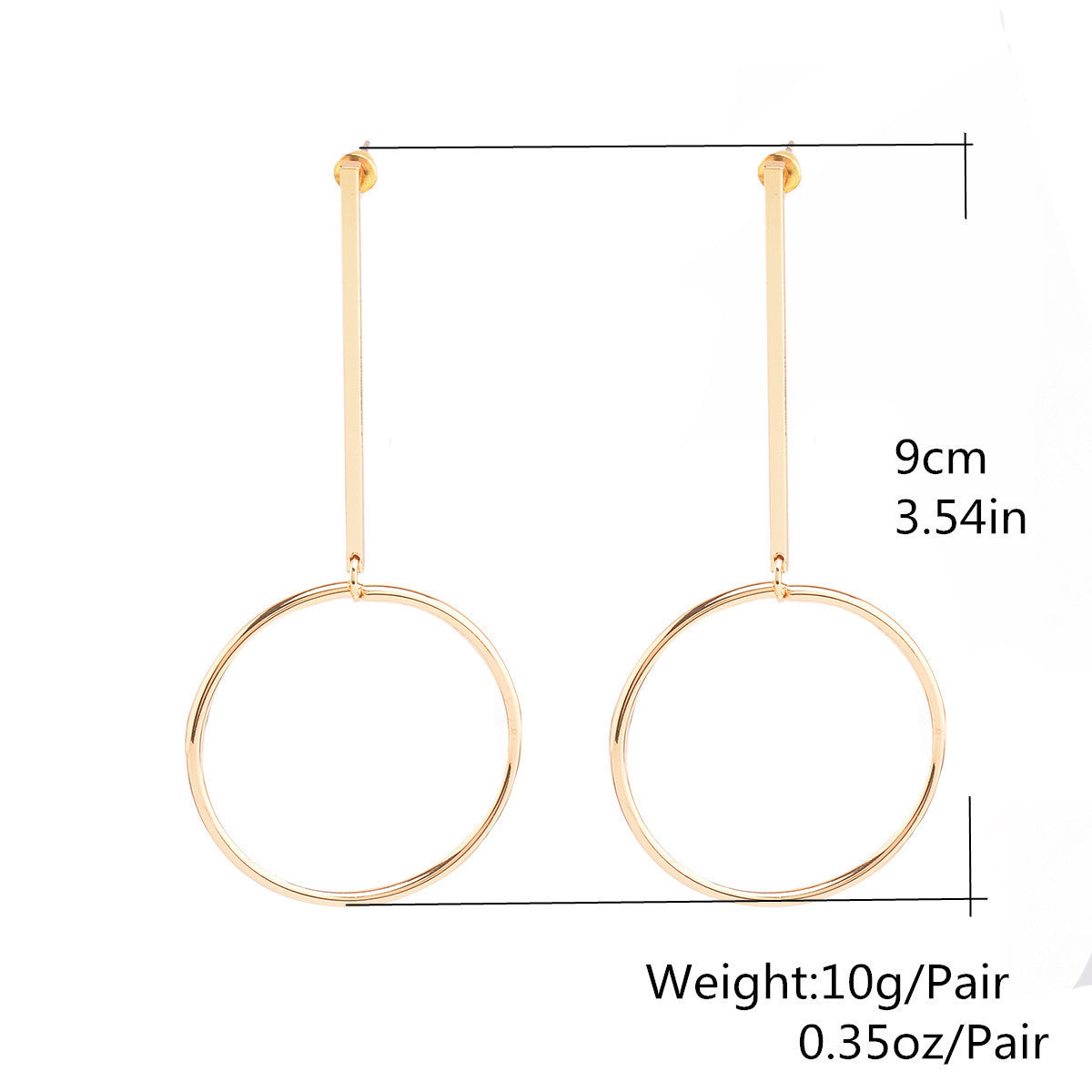 Exaggerated Personality Copper Circle Earrings