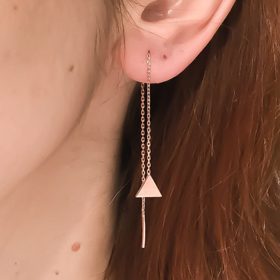 Creative Geometry Triangles Tassel Earrings