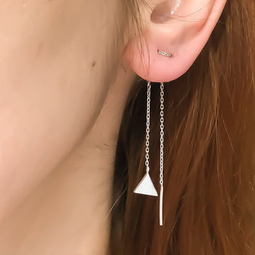 Creative Geometry Triangles Tassel Earrings