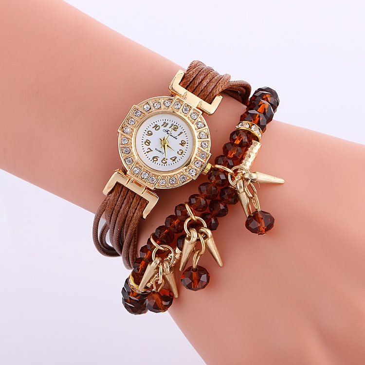 Classic Small Dial Beads String Watch