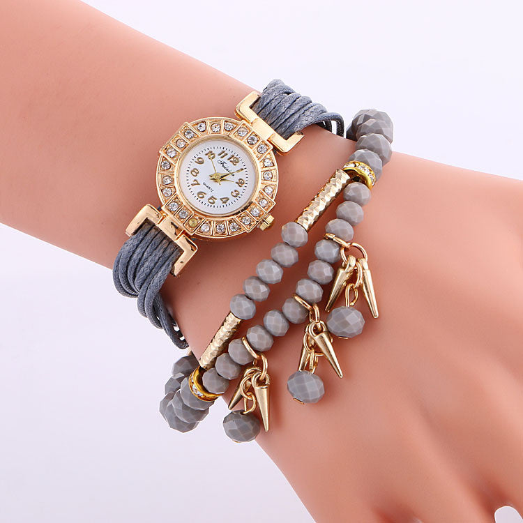 Classic Small Dial Beads String Watch