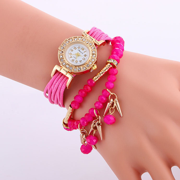 Classic Small Dial Beads String Watch