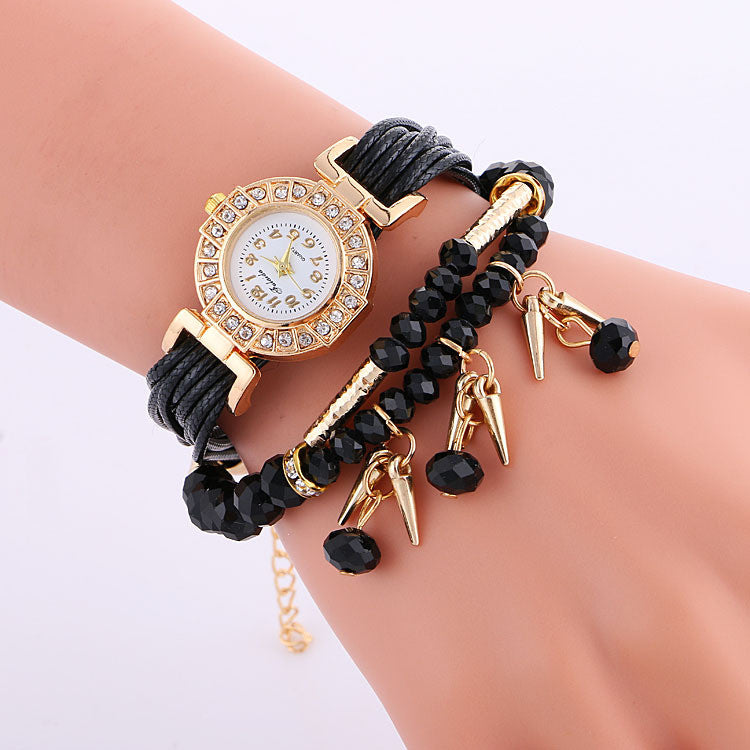 Classic Small Dial Beads String Watch