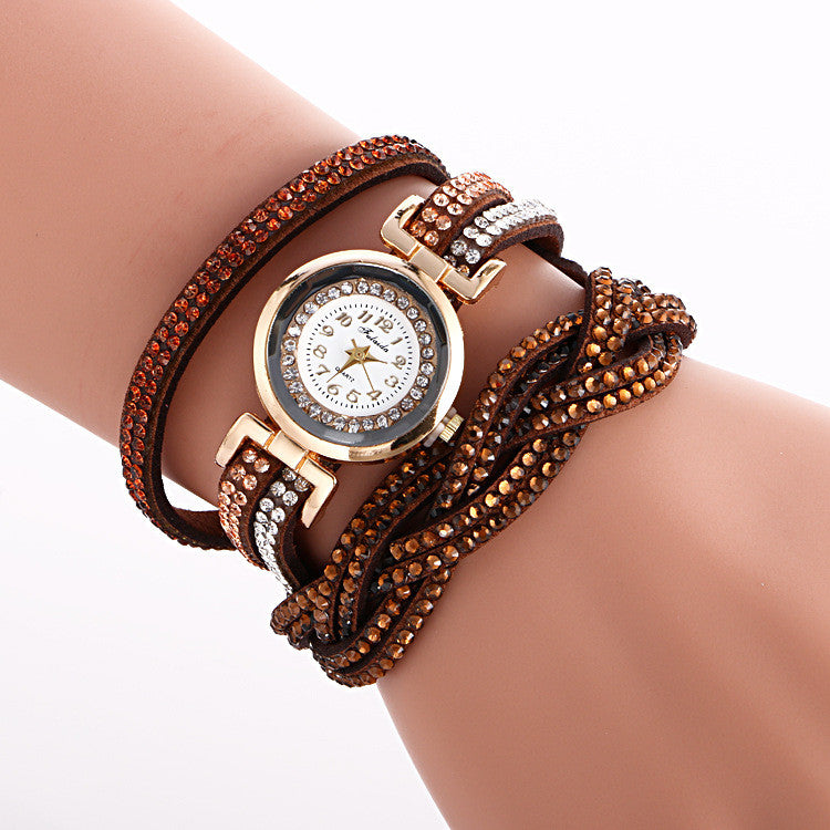 Double Color Twist Around Bracelet Watch