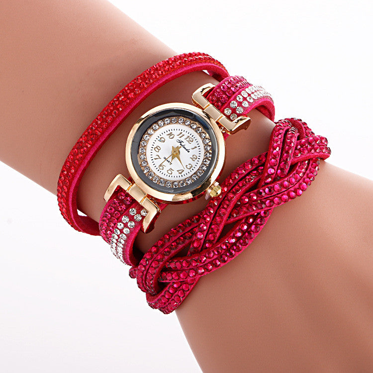 Double Color Twist Around Bracelet Watch