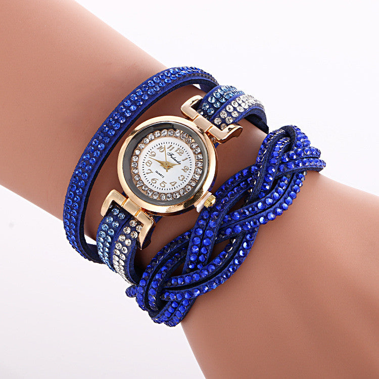 Double Color Twist Around Bracelet Watch