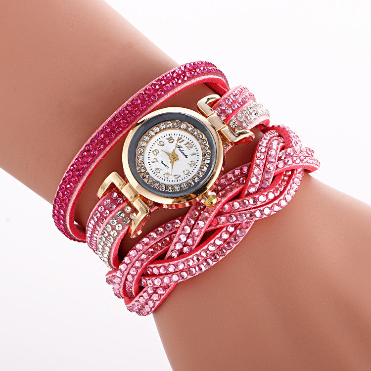 Double Color Twist Around Bracelet Watch