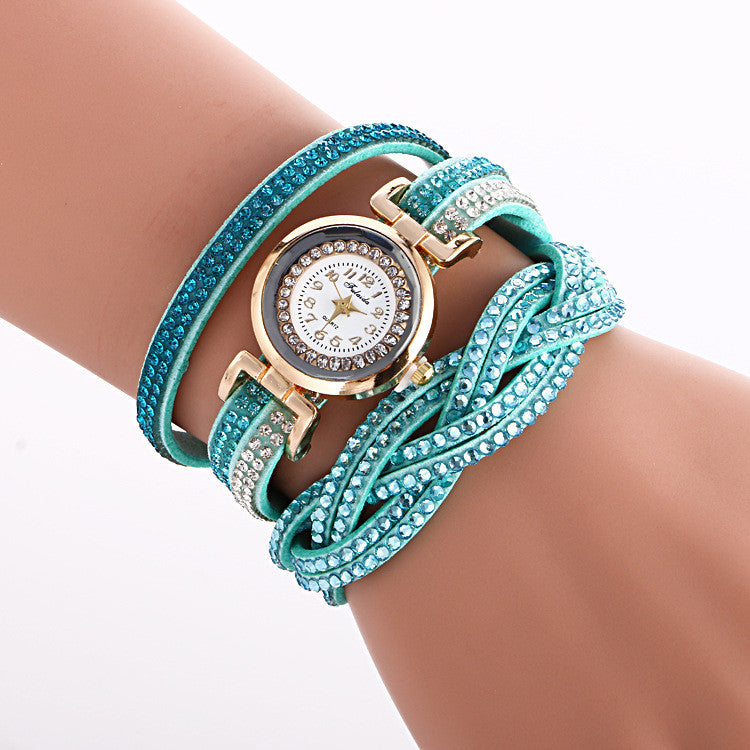 Double Color Twist Around Bracelet Watch