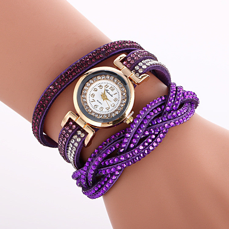 Double Color Twist Around Bracelet Watch