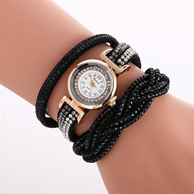 Double Color Twist Around Bracelet Watch