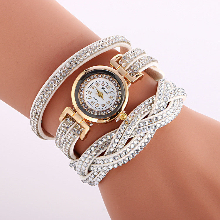 Double Color Twist Around Bracelet Watch