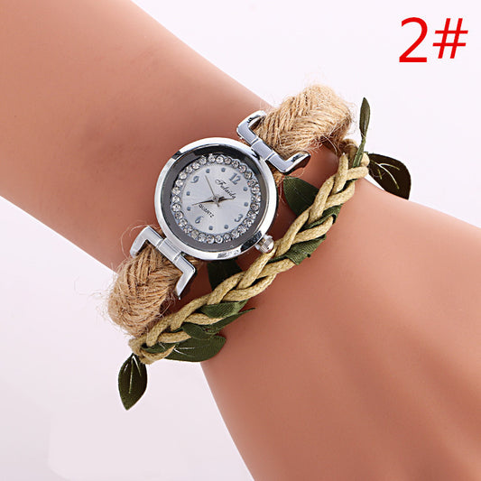 Adjustable Leaves Woven Watch