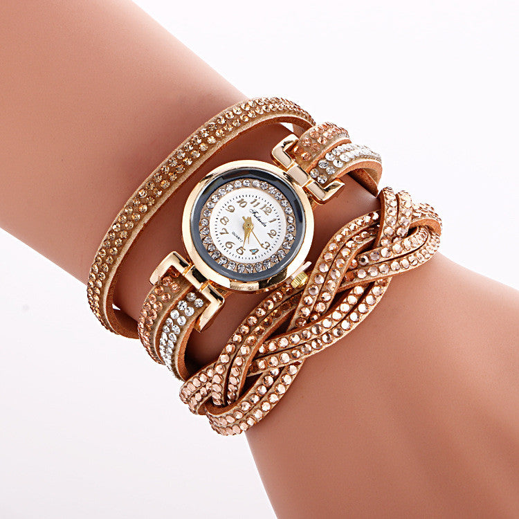 Double Color Twist Around Bracelet Watch