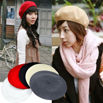 5 Colors New Fashion Wool Warm Women Beret Beanie Hat Cap Hot