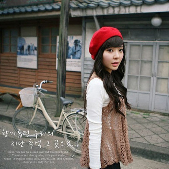 5 Colors New Fashion Wool Warm Women Beret Beanie Hat Cap Hot