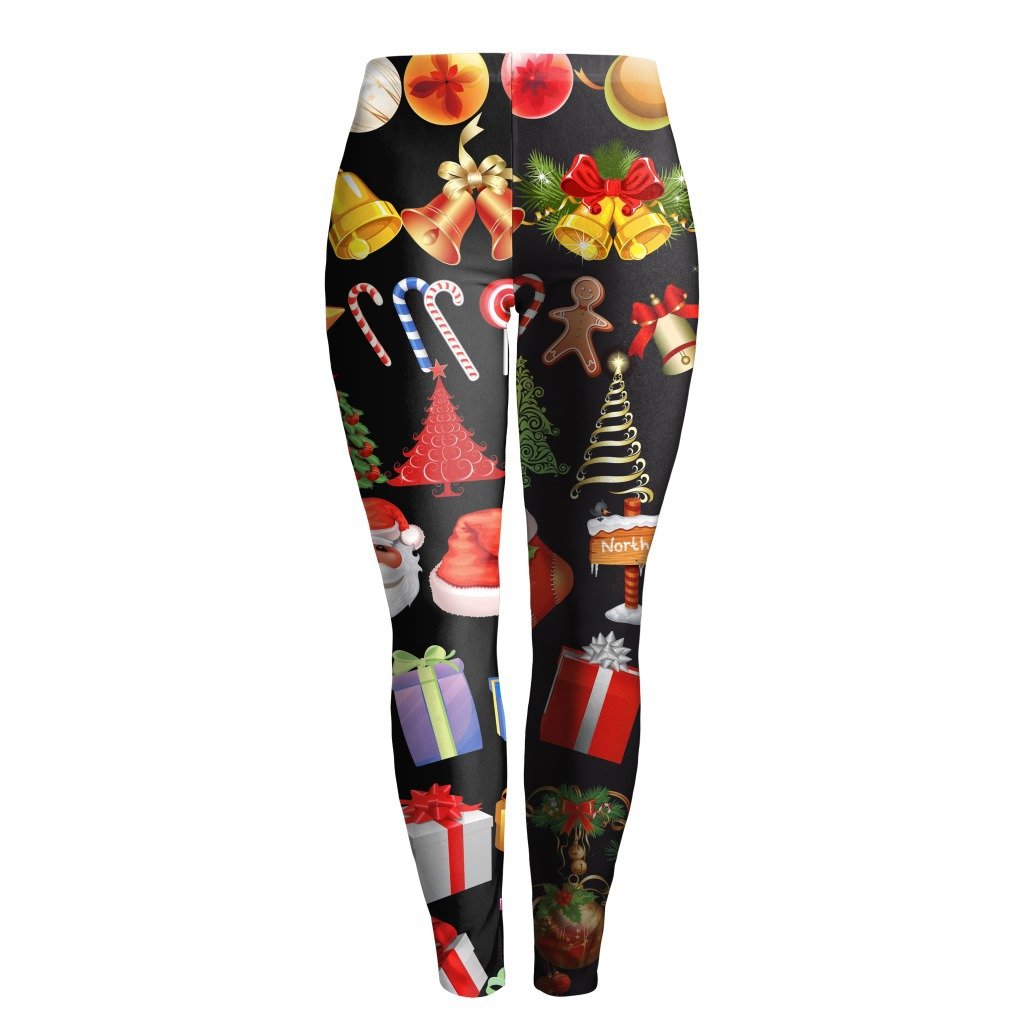 Christmas Party Gifts Print Women Mid Waist Skinny Legging