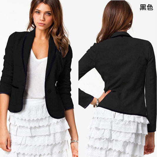 Casual Turn-down Collar Slim Short Fashion Plus Size Blazer