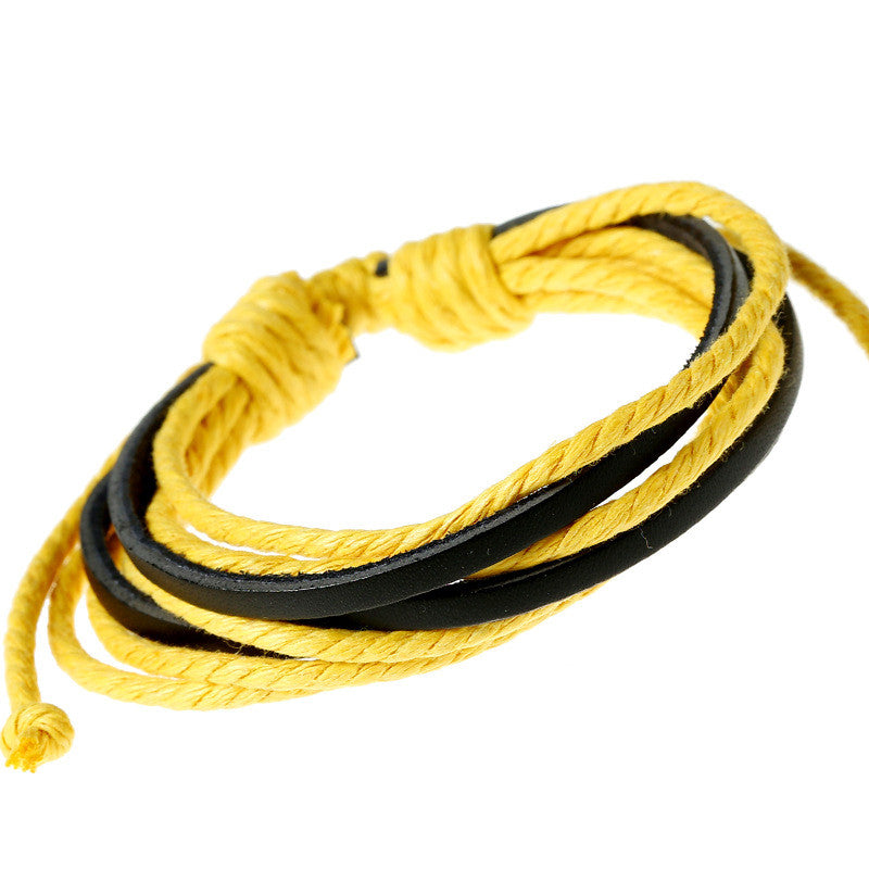 Leisure Hand Woven Leather Bracelet