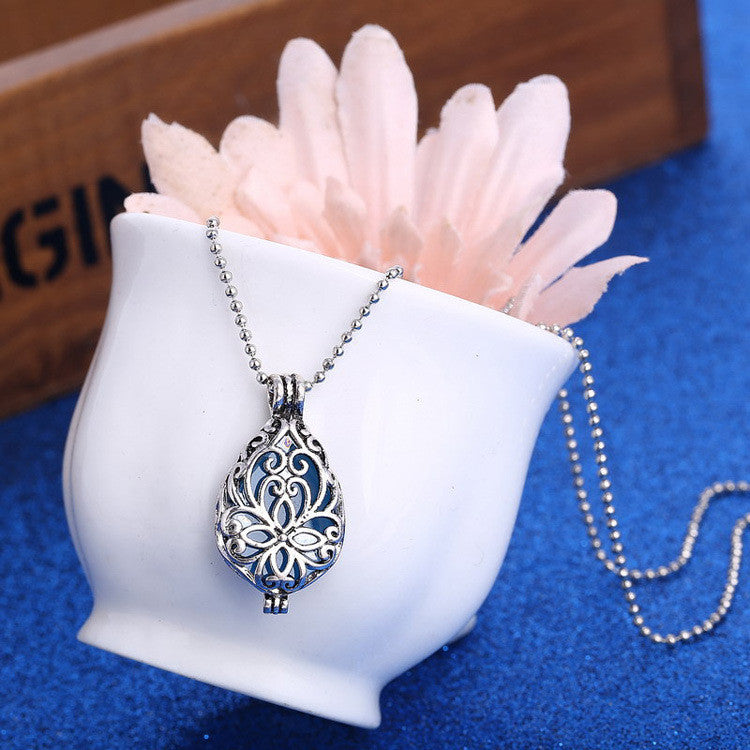 Hollow Out Luminous Drop Clavicle Necklace