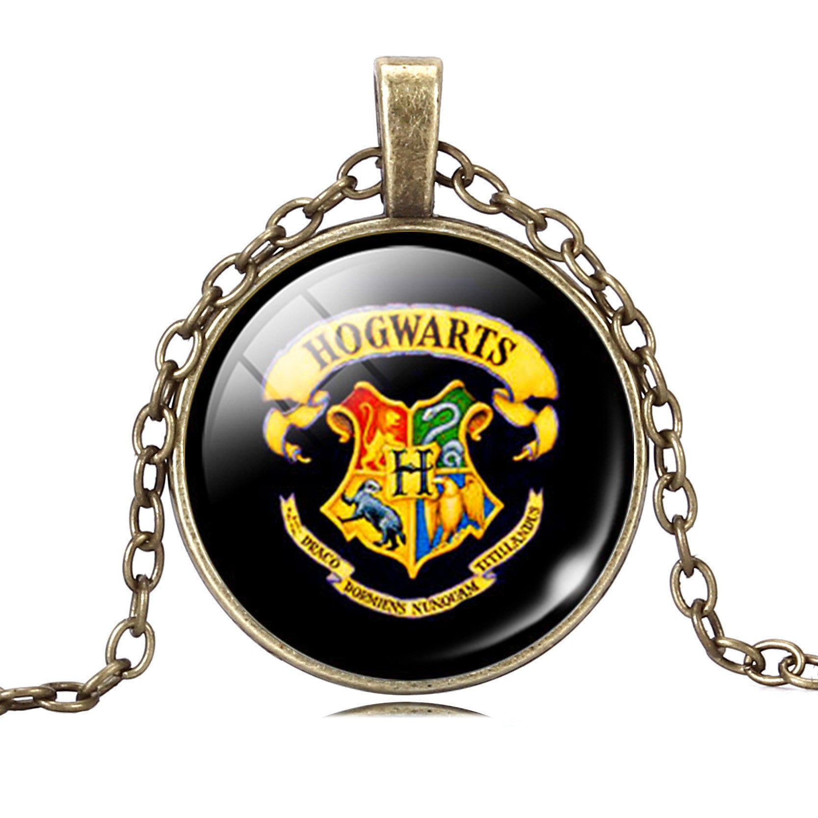 Harry Potter Time Gemstone Bronze Glass Pendant Necklace